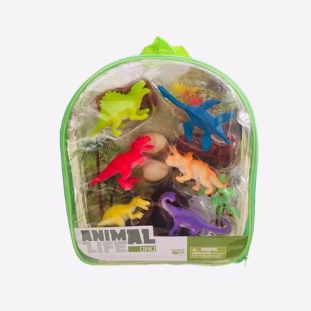 Dinosaurios c/Accesorios en Mochila, 12 p.