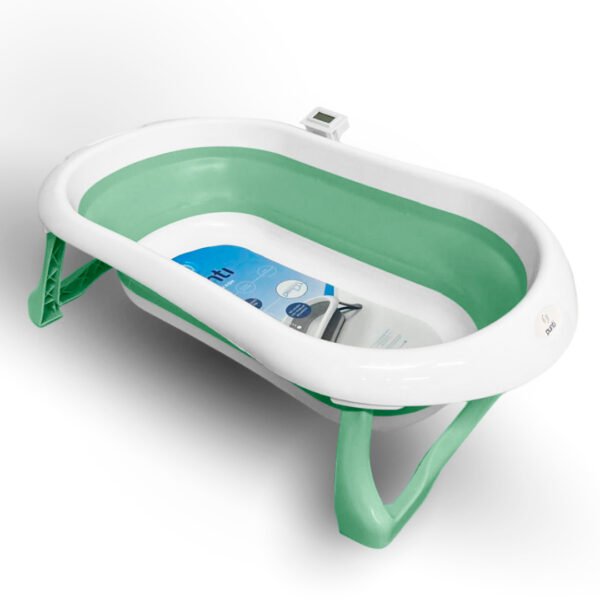 Bañera Plegable c/Termómetro Flexi Wash - Verde