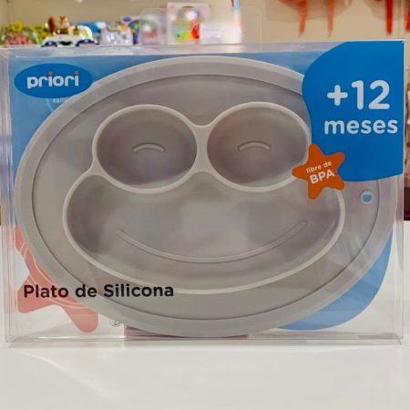 Plato de Silicona c/Divisiones - Gris
