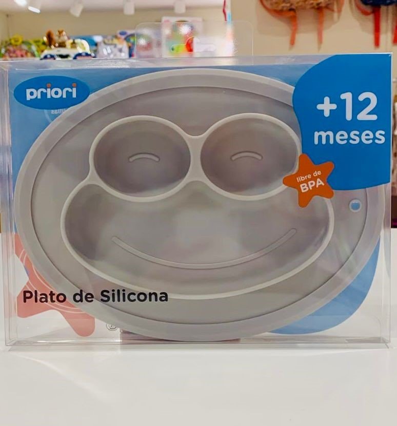Plato de Silicona c/Divisiones - Gris