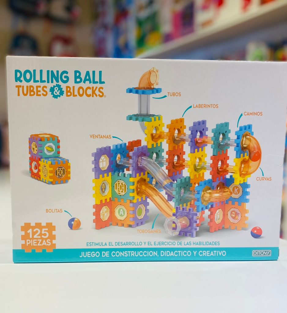 Laberinto c/Bloques y Tubos Bolitas Rolling Ball 125 Pzs