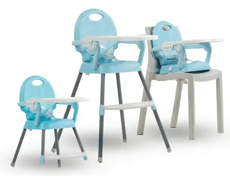 Silla de Comer 3 en 1 Alta, Media y Booster - Celeste