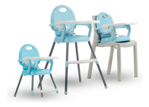 Silla de Comer 3 en 1 Alta, Media y Booster - Celeste