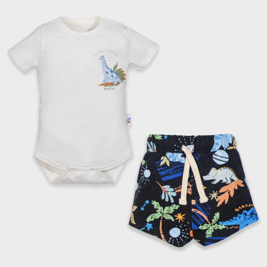Conjunto 2 Piezas - Body m/c + Short - Dino Planet