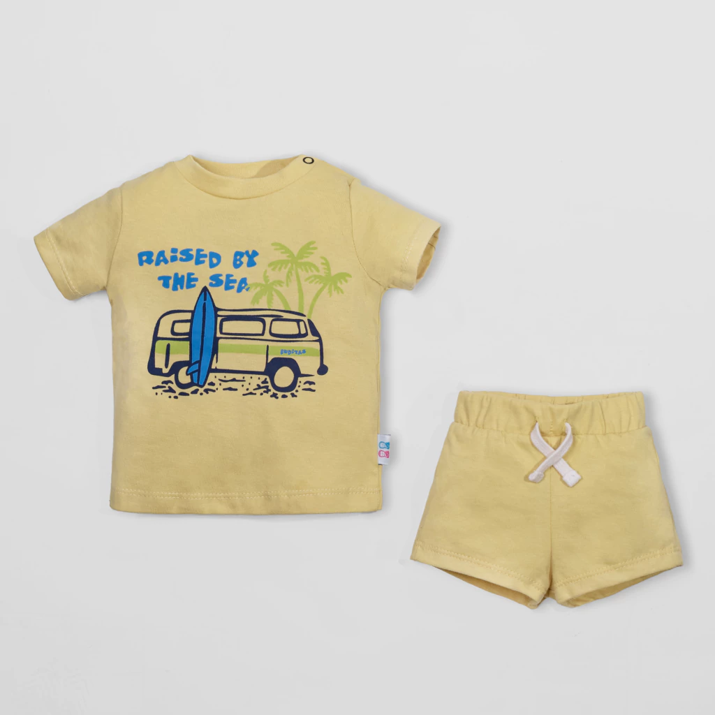 Conjunto 2 Piezas - Remera m/c + Short - Mostaza Van