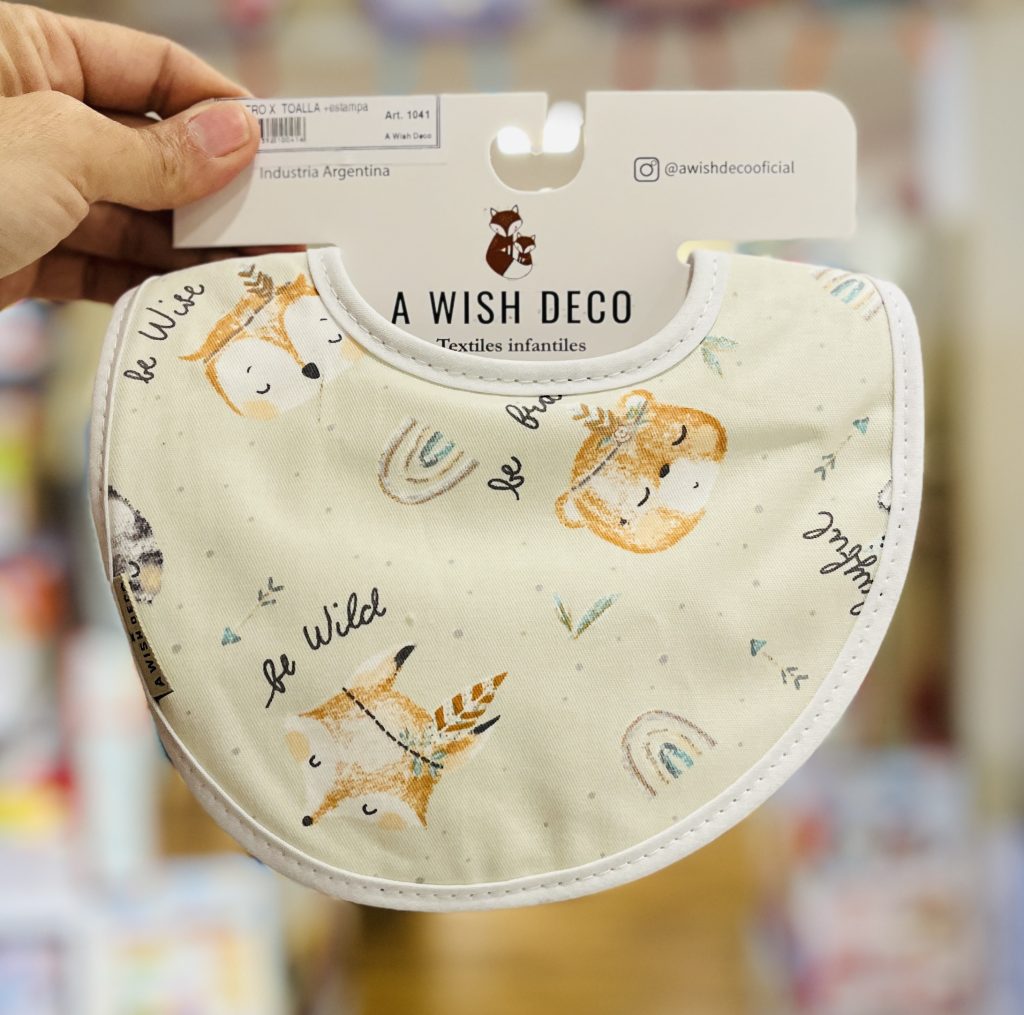 Babero con Toalla - Animales Beige