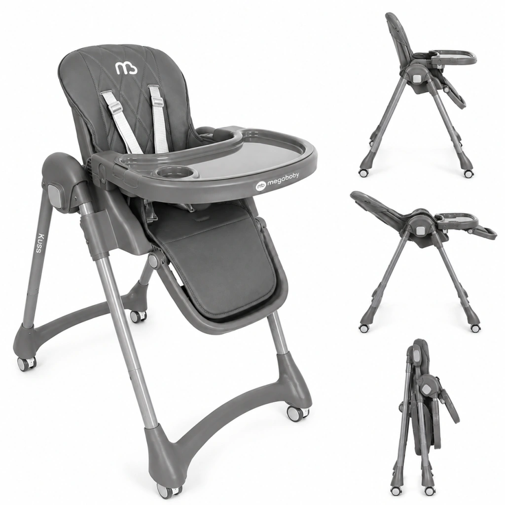 Silla de Comer con Alt. y Reclin. Kuss - Gris Oscuro
