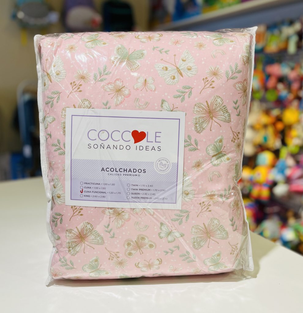 Acolchado c/Chichonera para Cuna Funcional - MARIPOSAS