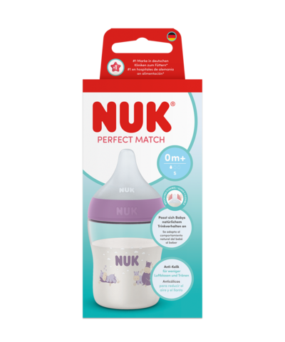 Mamadera NUK Perfect Match c/Control de Temperatura, 0m+ 150 ml. c/Tetina Flujo S